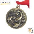 Medalla de metal de forma redonda personalizada (Q09731)